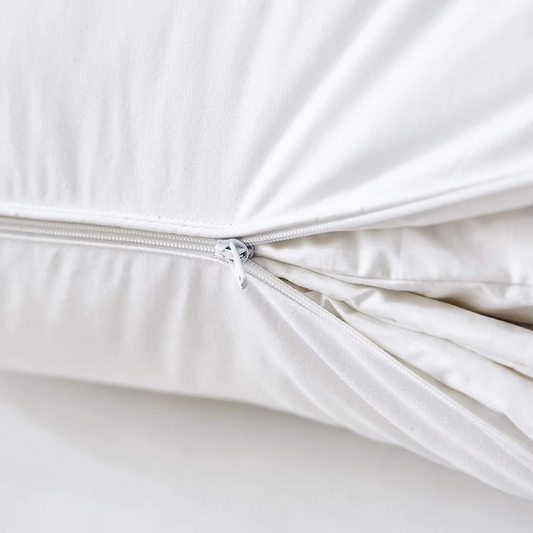 Adjustable pillow zipper close-up detail